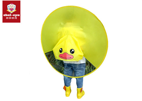 Multi Sizes Childrens Rain Poncho Yellow Duck Environment Material Waterproof