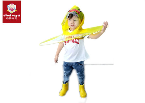 Multi Sizes Childrens Rain Poncho Yellow Duck Environment Material Waterproof