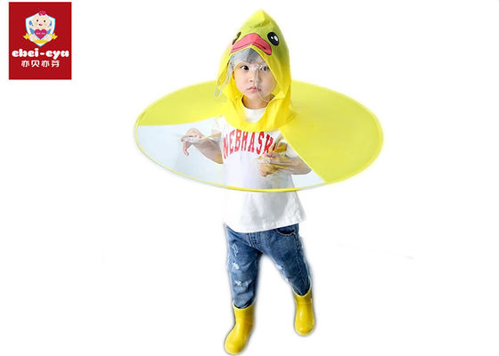 Multi Sizes Childrens Rain Poncho Yellow Duck Environment Material Waterproof