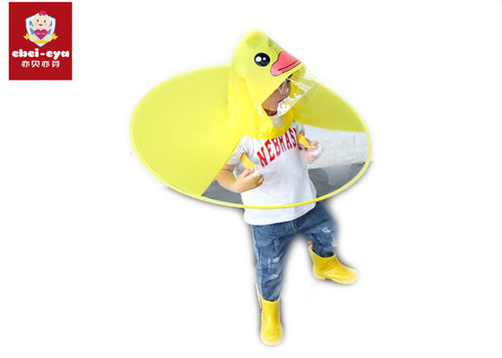 Multi Sizes Childrens Rain Poncho Yellow Duck Environment Material Waterproof